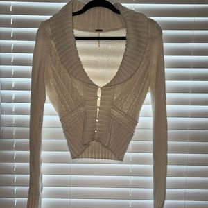 Free People Cream color Cardigan Sweater